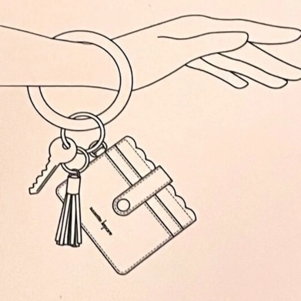 Nanette Lepore Card Holder Keychain w/ Removable Bracelet Blush Pink NWT